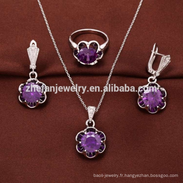 Dernière conception bijoux fantaisie, bijoux en argent Costume, ensembles de bijoux en cuivre